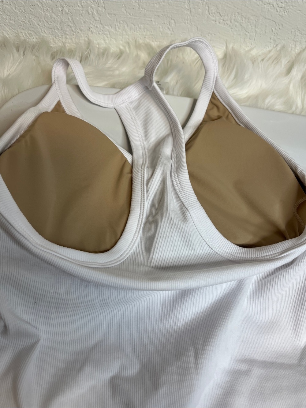 Dynamite White Ribbed Racerback Tank - Picture 5 of 7
